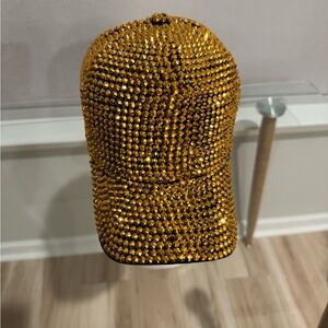 Gold Rhinestone Cap